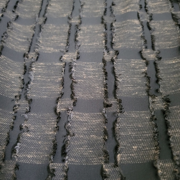 De Taille Black Brown Tunic Size XL Woven Block Textured
Linen Tweed Fringe - Picture 9 of 12